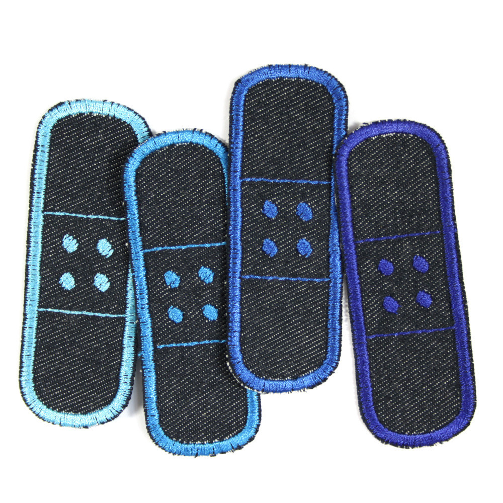 iron on patches organic blue jeans plaster single set contains 4 denim appliques