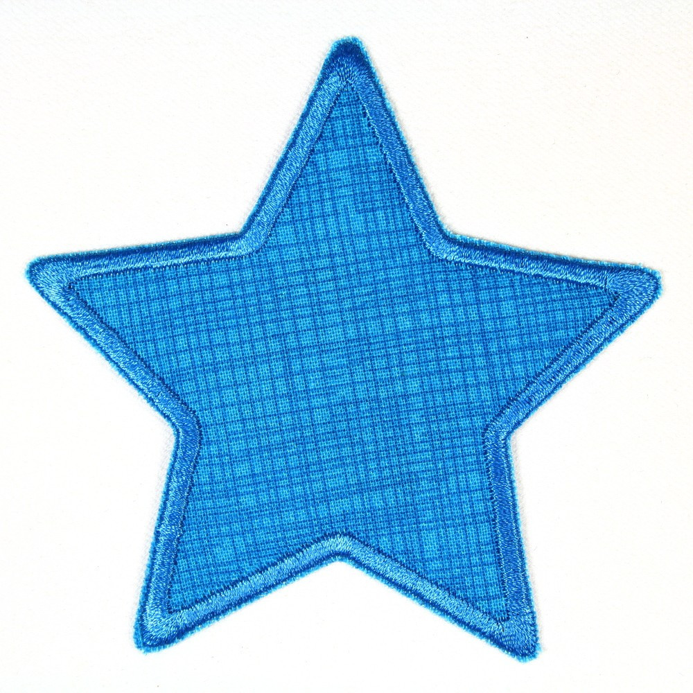 Flickli Stern Gitter mit blauer Schraffur blau umfaßt