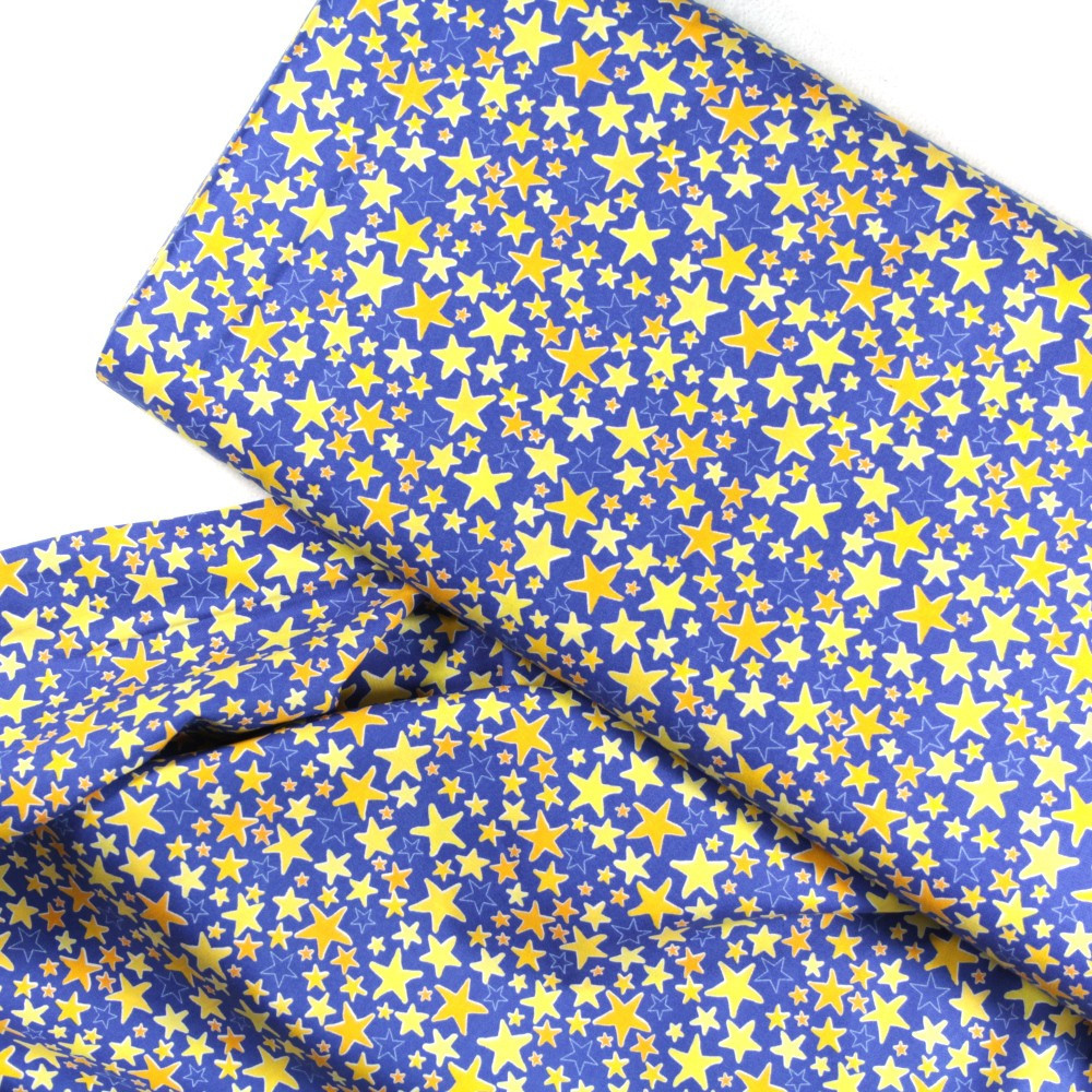 Baumwollstoff gelbe Sterne Stoffe Monsters Robert Kaufman fabrics Weltraum