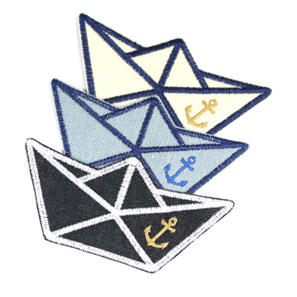 iron-on Ship patching paper boat Patch set maritime repair patches set knee patches  with anchor sailing ship maritime