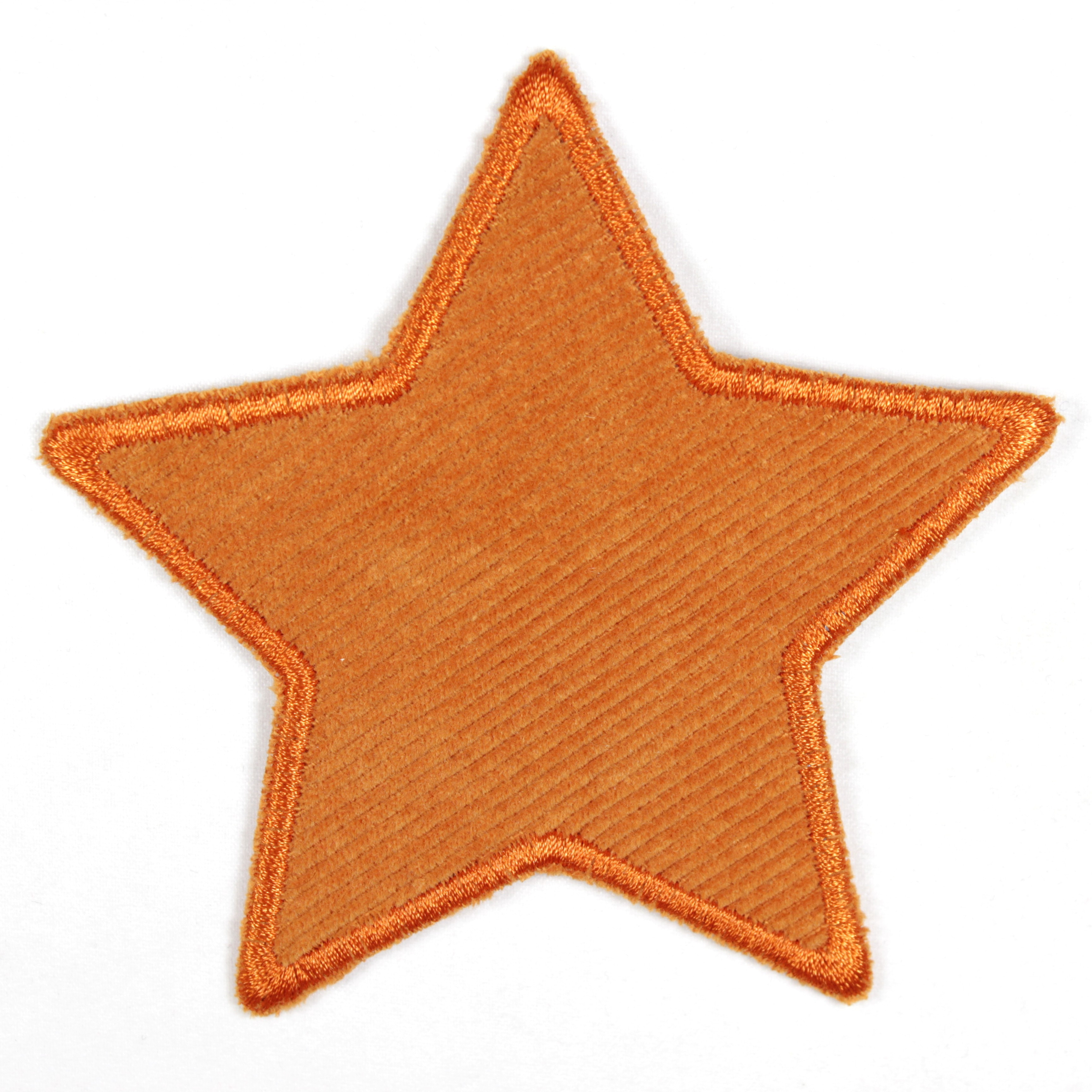 Bügelflicken Stern orange mit oranger Umrandung Aufbügler als Knieflicken verwendbar