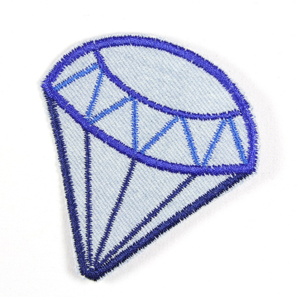 Applikation Diamant hellblau Accessoire zum aufbügeln Brilliant Bügelbild solider Jeans Flicken