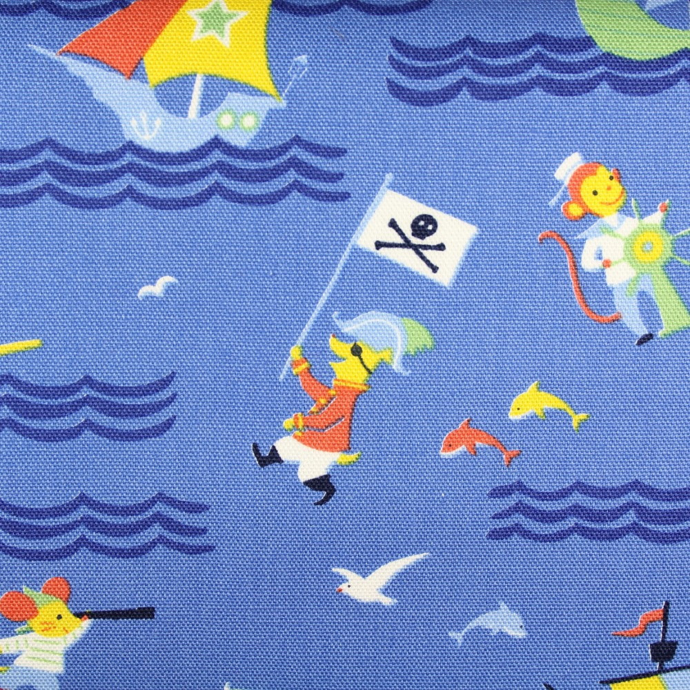 Baumwolle Piraten und Schiffe auf blau