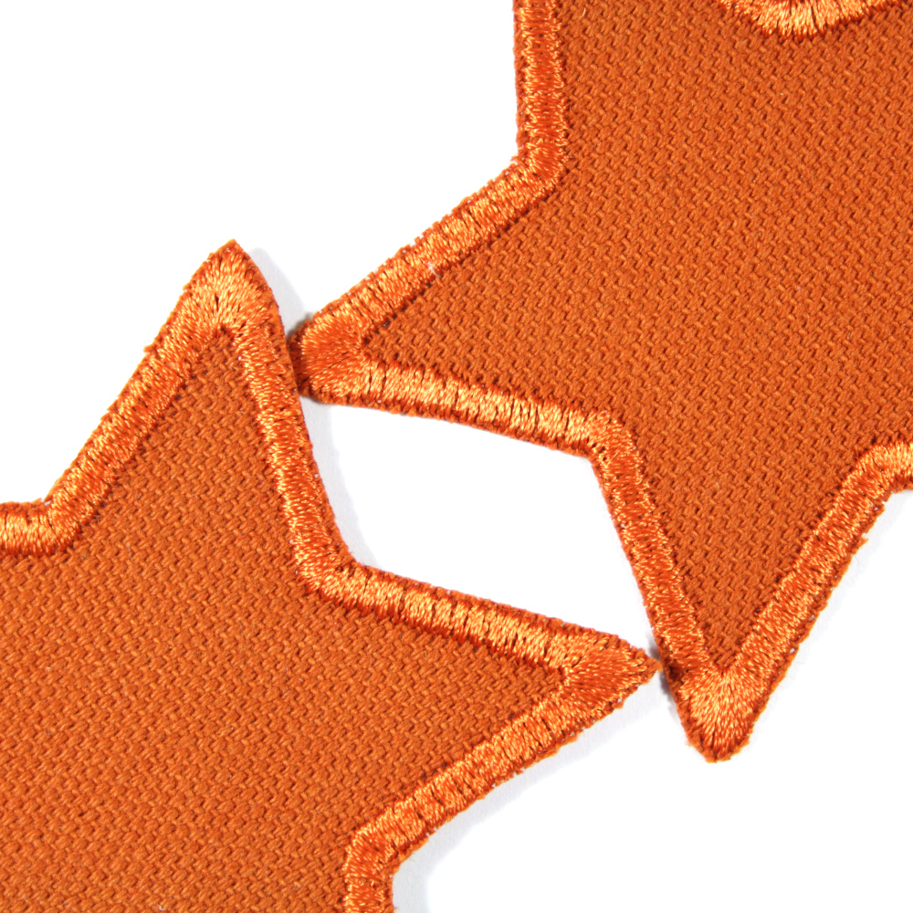 Flicken Sterne in orange Bügelflicken zwei Aufbügler klein 7cm