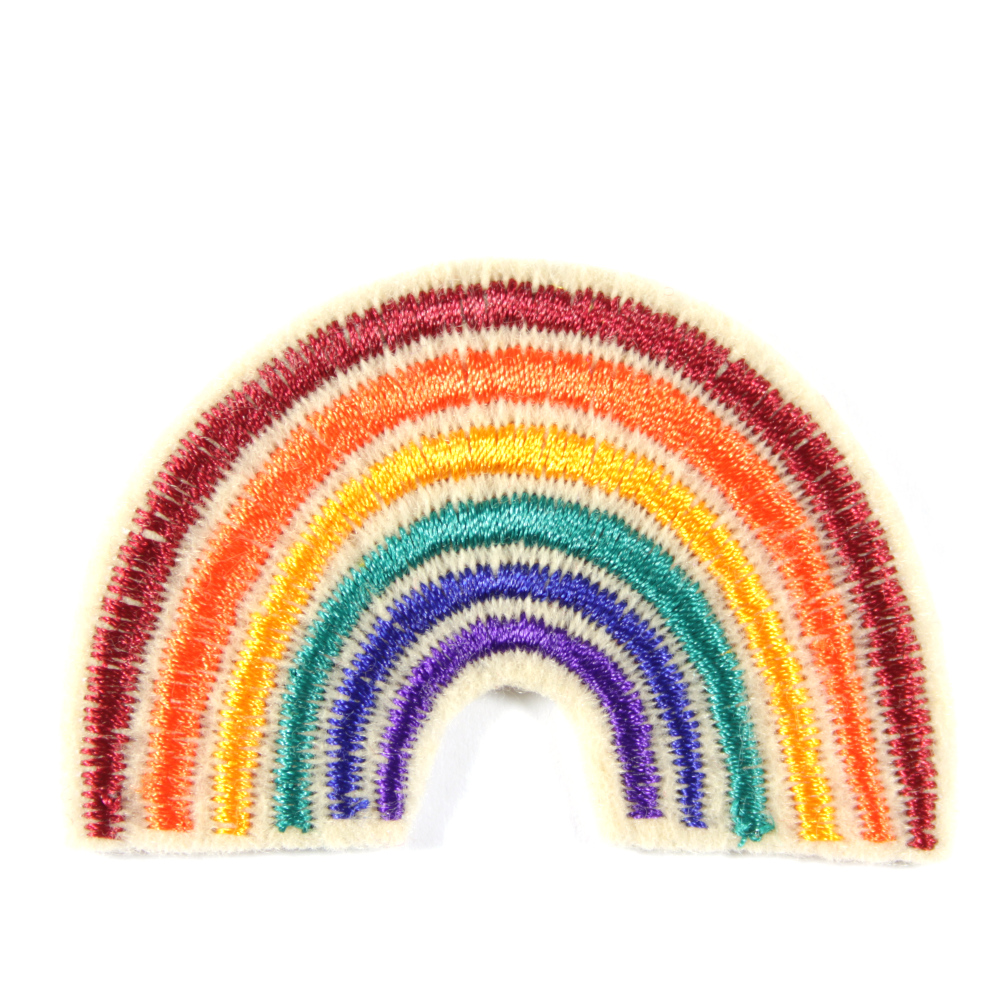 Set of 3 rainbow iron-on patches in three shades of brightness