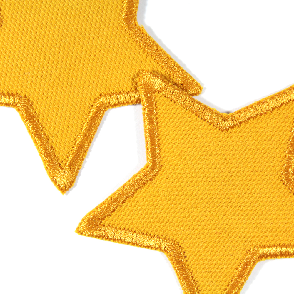 Flicken Sterne in gelb Bügelflicken zwei Aufbügler klein 7cm