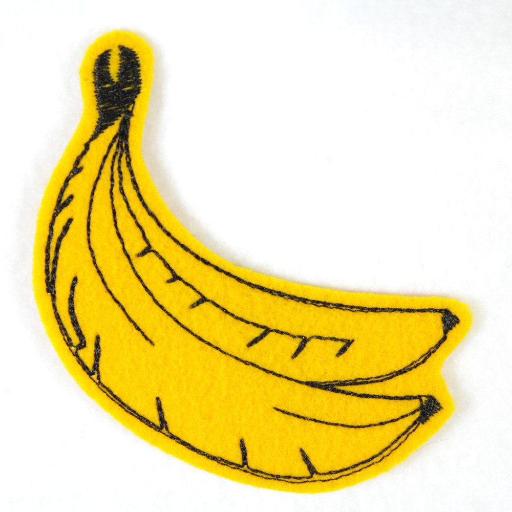 Flicken Banane gelb Aufnäher klein Bügelbild Bügelflicken Patch Aufbügler Obst zum aufbügeln gestickte Applikation