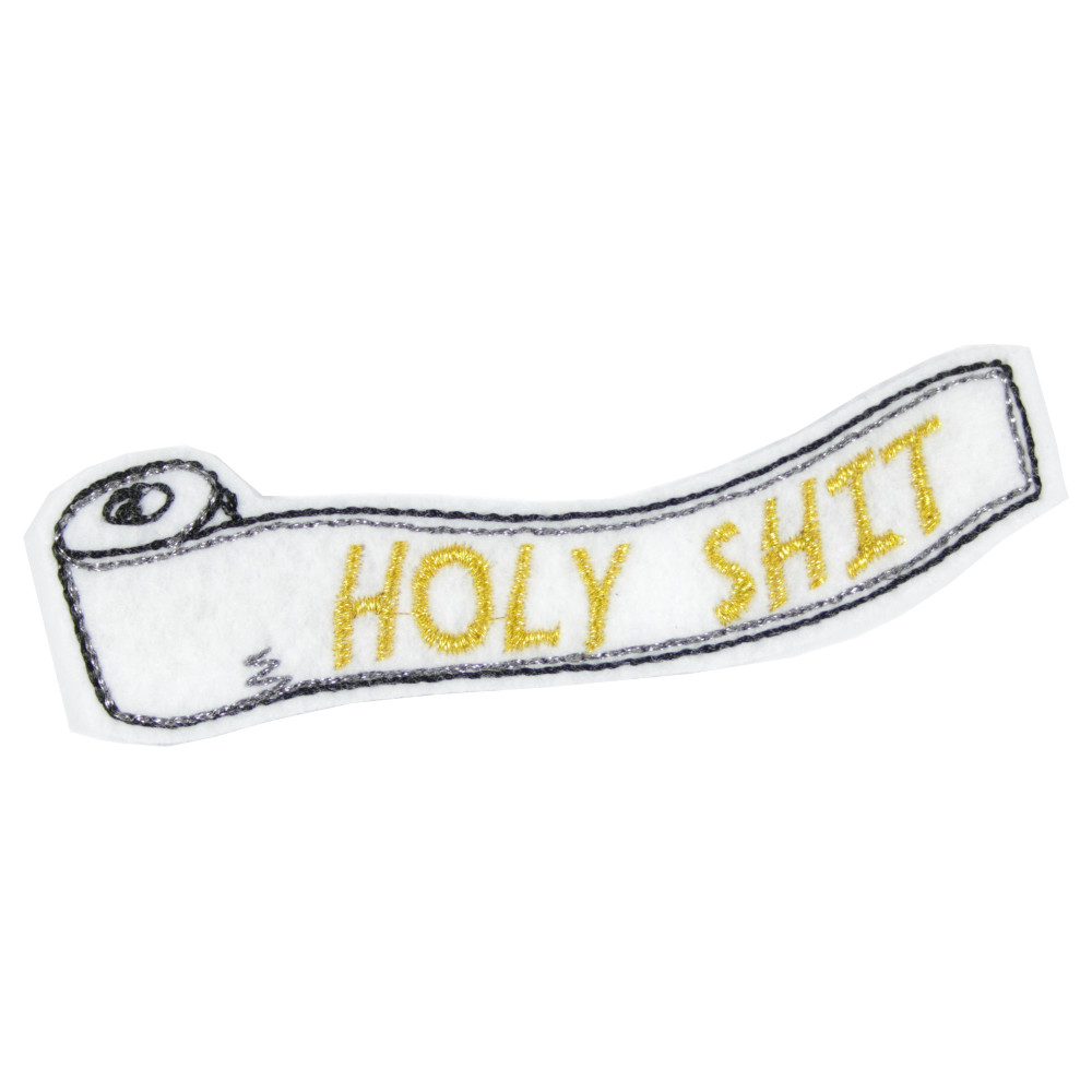 Patch to iron on toilet paper "HOLY SHIT" small patch iron-on image iron-on applique patches