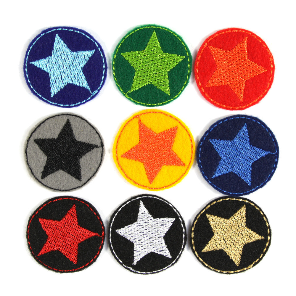 Bügelflicken 9 mini Flicken Stern Aufbügler bunte Sterne Hosenflicken patches