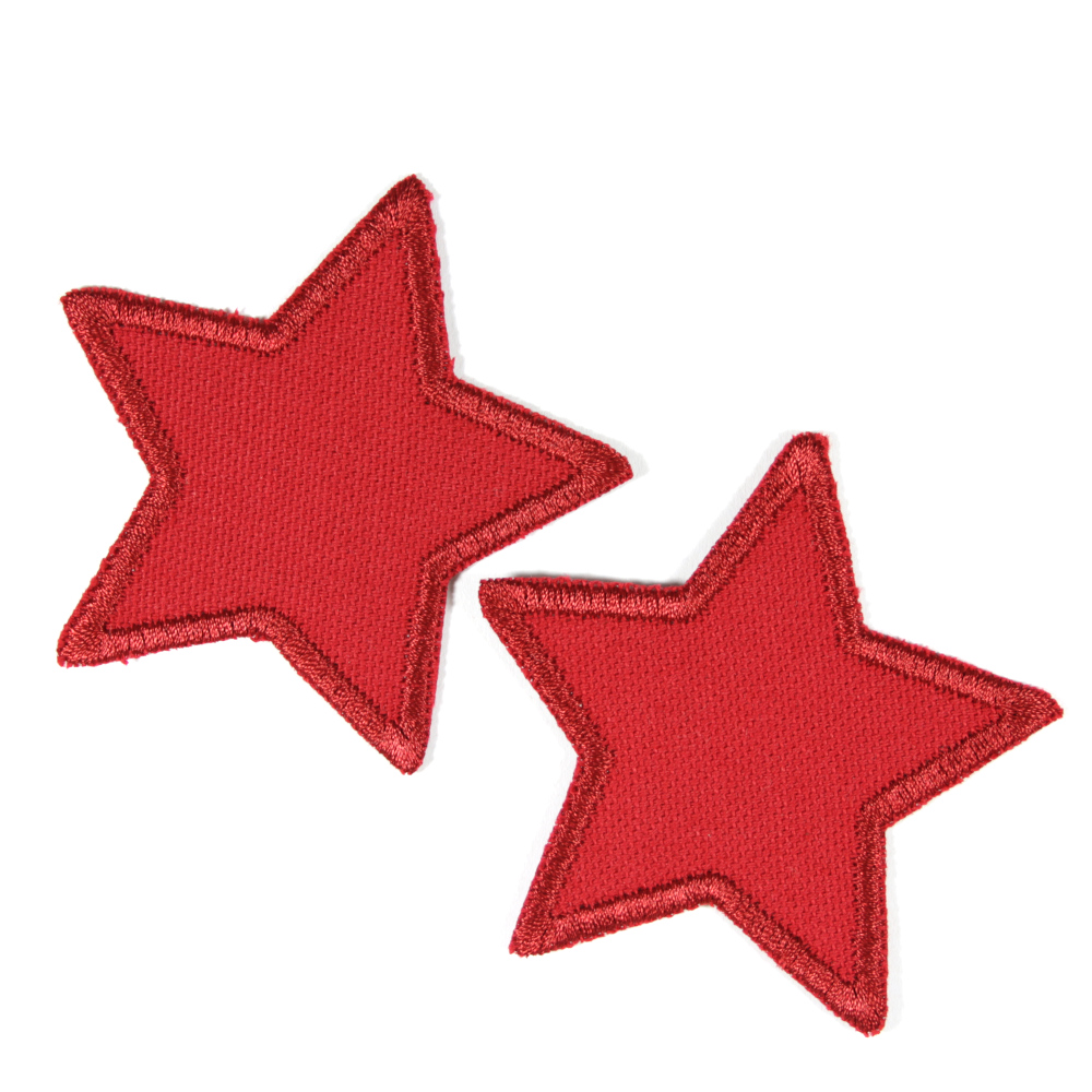 Flicken Sterne in rot Bügelflicken zwei Aufbügler klein 7cm