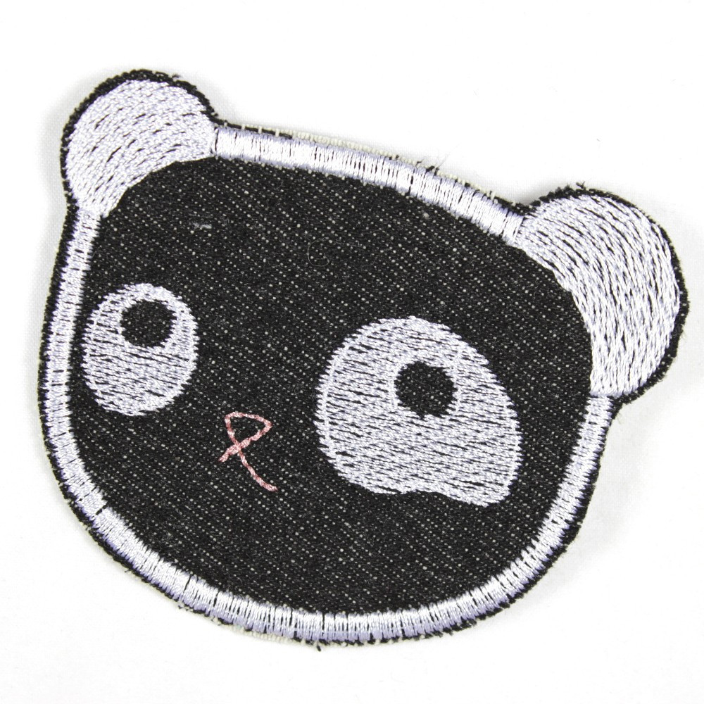 Flicken Panda schwarz Bär aus reissfestem Jeansstoff gefertigt und ideal als Knieflicken geeignet