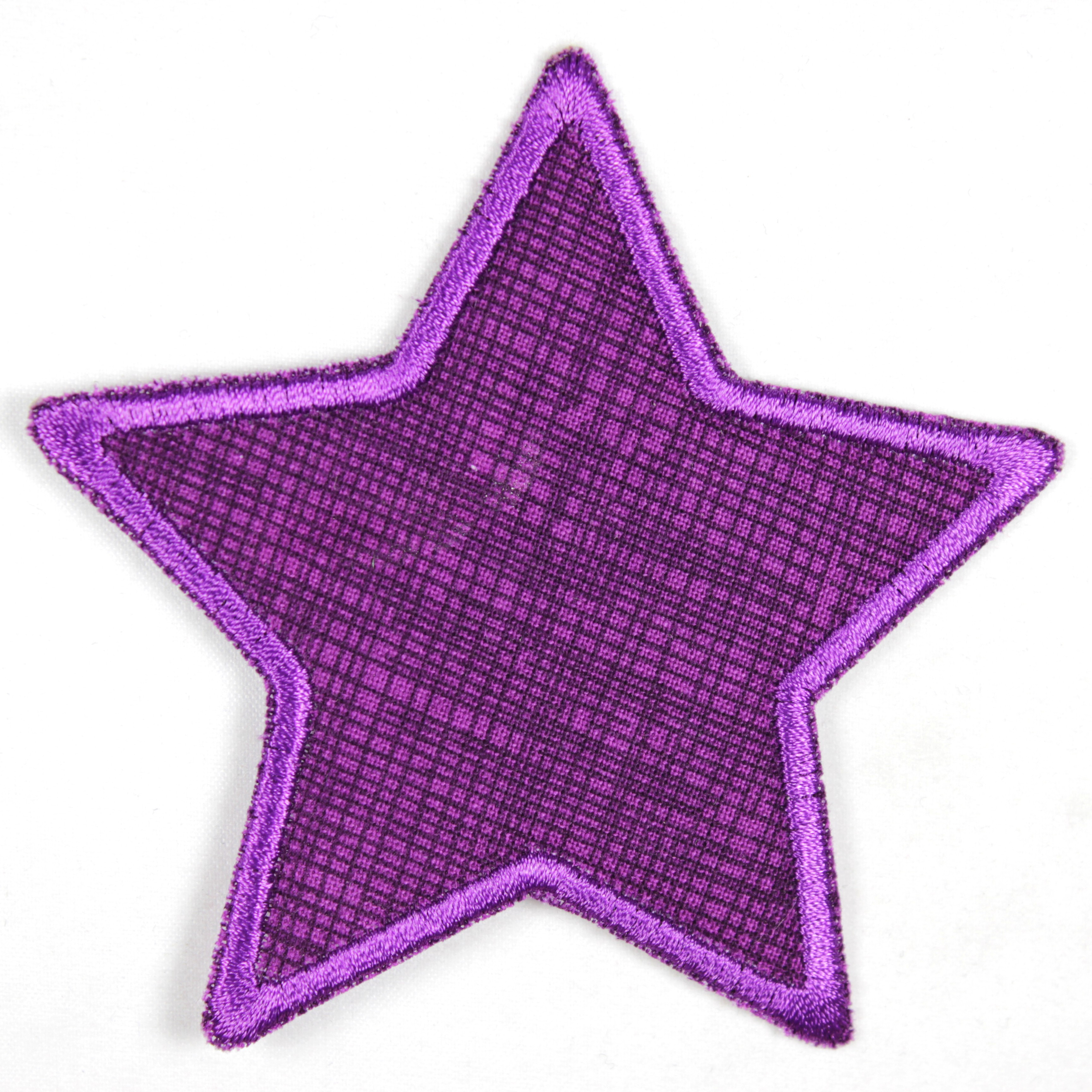 Knieflicken Stern violet Bügelflicken lila Aufbügler für Kinder gestreift karierter Flicken zum aufbügeln