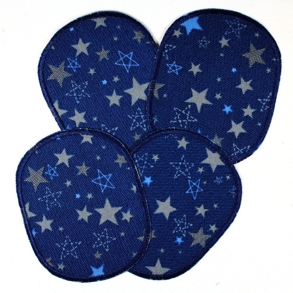 Flicken zum aufbügeln mit Sternen Hosenflicken und feste Knieflicken für Kinder Bügelflicken aus Stoff von flickli