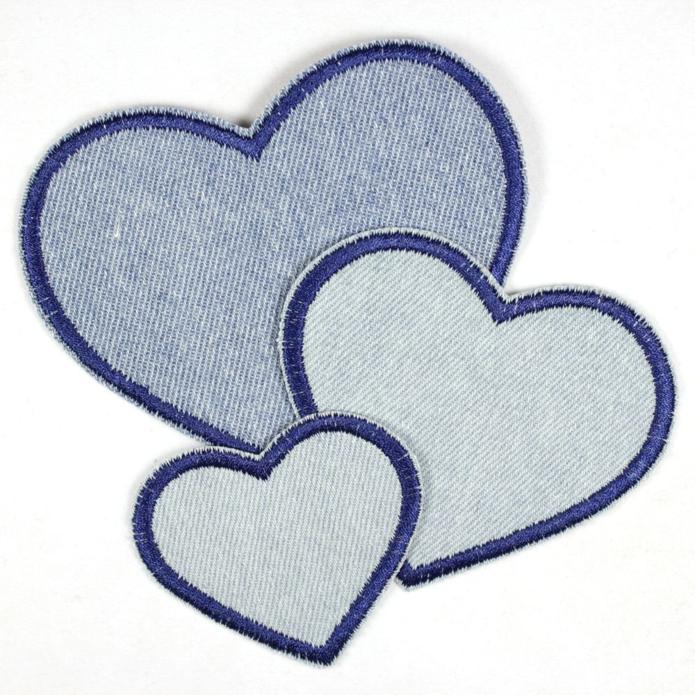 Flickli Herzen Jeans hellblau dunkelblau