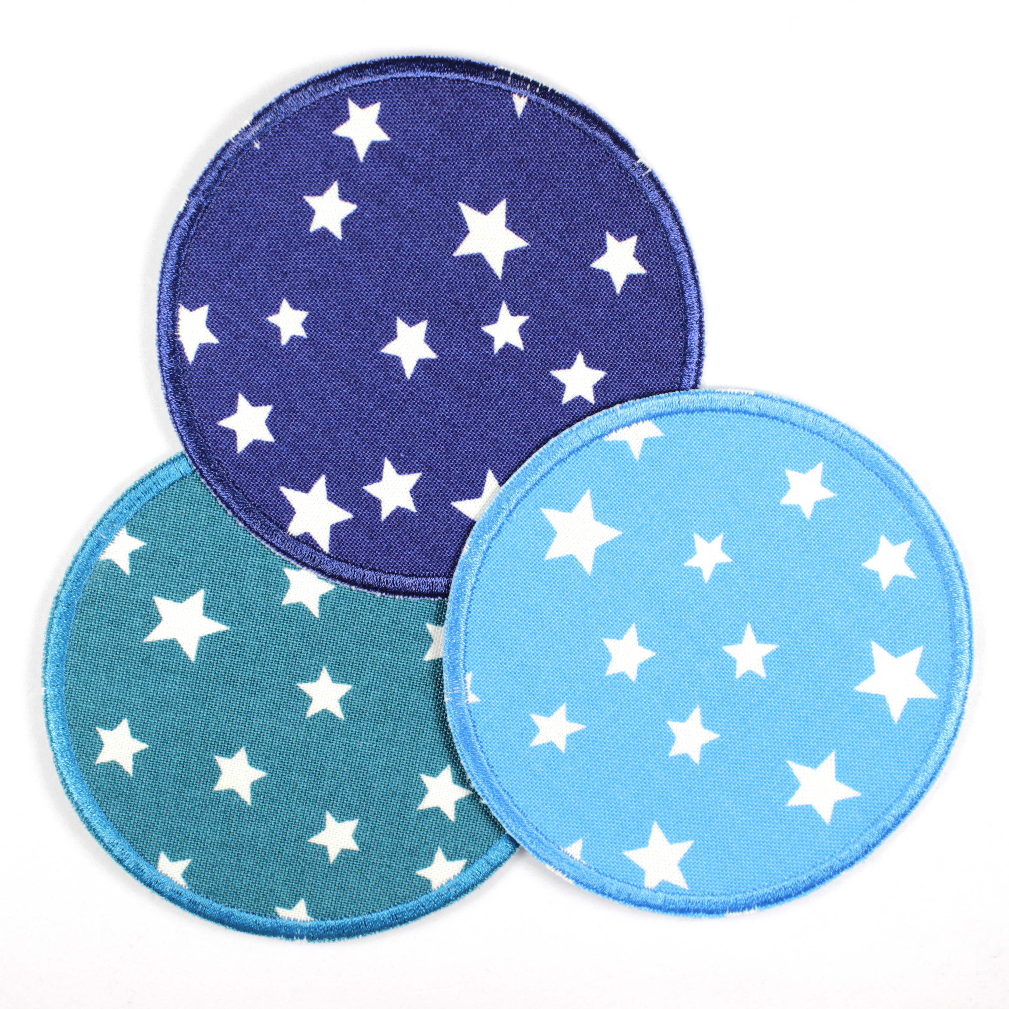 patches stars withe on light blue Flickli round