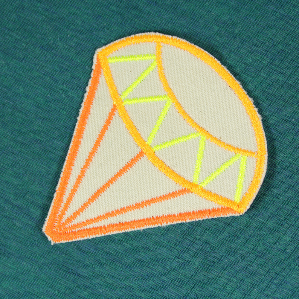 Neon patch diamond bright organic iron-on patches neon orange repair patch knee patches