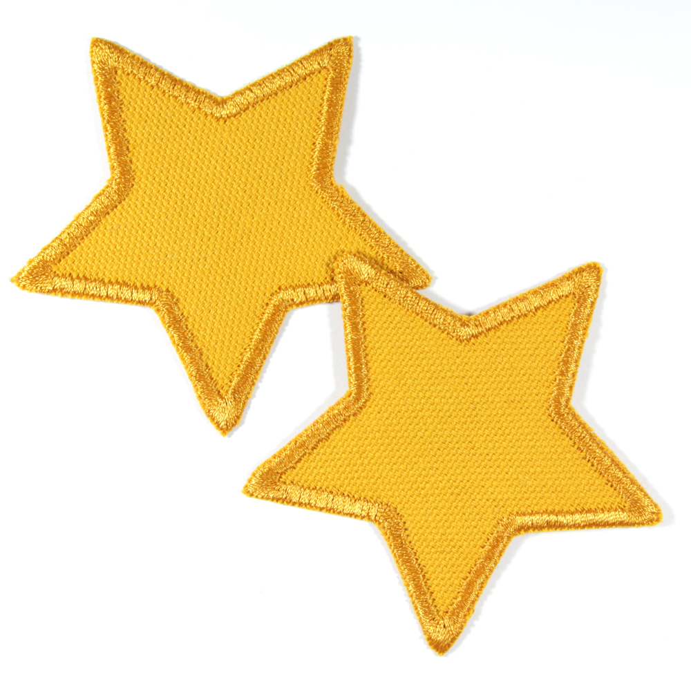 Patch star in yellow iron-on patches two small patches 7cm