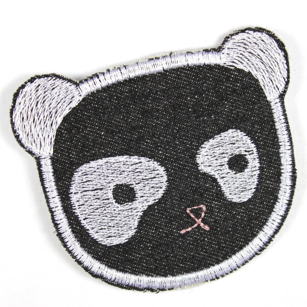 Flicken Panda schwarz Bär aus reissfestem Jeansstoff gefertigt und ideal als Knieflicken geeignet