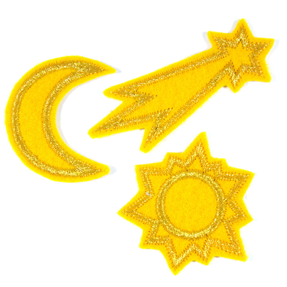 Patch star iron-on patches mini badge gold star appliques iron-on small 3 piece