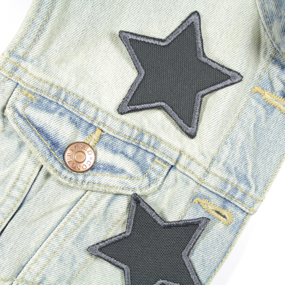 Patch stars in gray iron-on patches two small patches 7cm