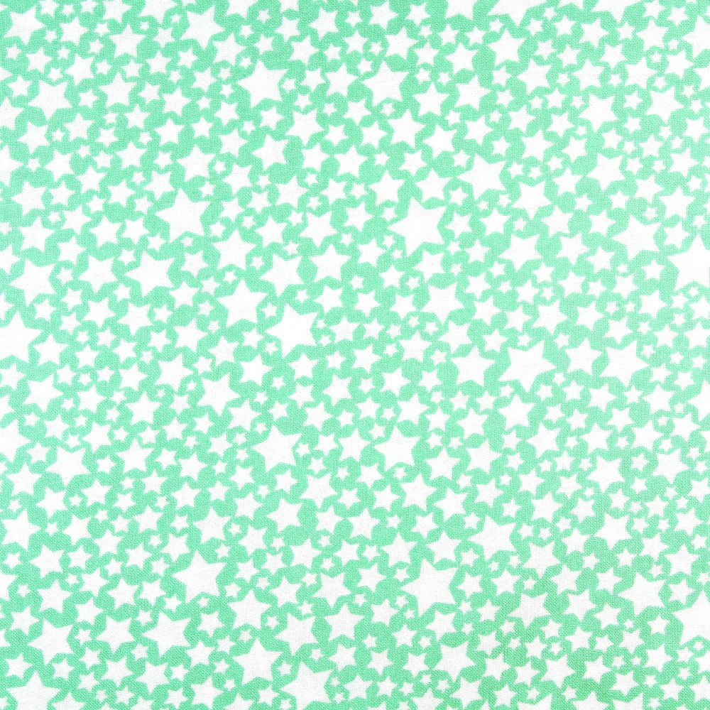 Stoffe mit Sternen weiß Baumwollstoff mint hellgrün patchworkstoff zum quilten klein gemustert zum nähen Michael Miller fabrics