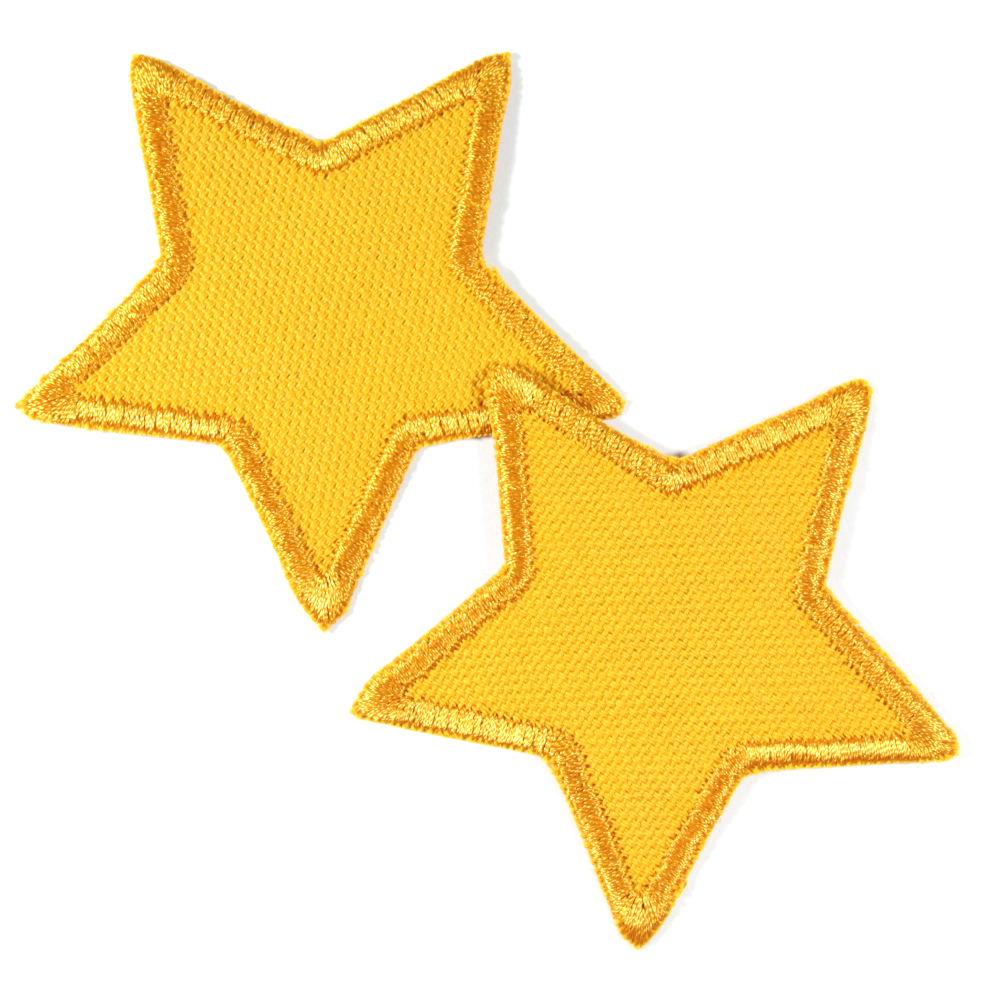 Flicken Sterne in gelb Bügelflicken zwei Aufbügler klein 7cm