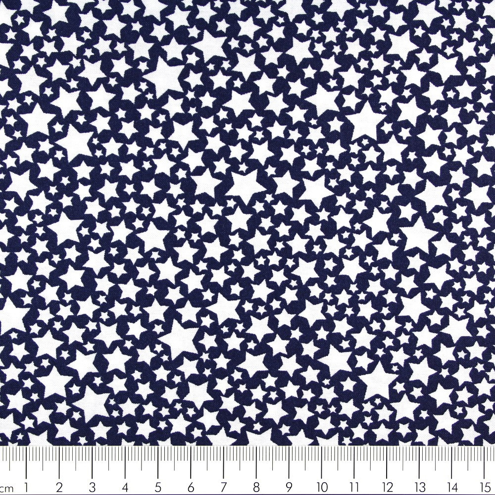 Stoffe mit weißen Sternen Baumwollstoff dunkelblau patchworkstoff zum quilten klein gemustert zum nähen Michael Miller fabrics