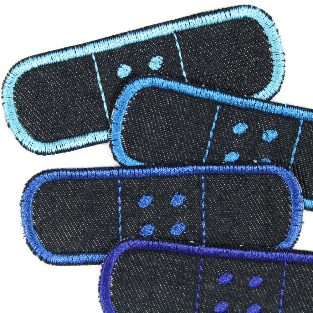 iron on patches organic blue jeans plaster single set contains 4 denim appliques