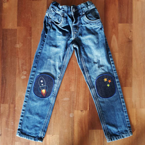 Knieflicken perfekt passend auf Jeanshose 122 Hosenflicken Jeans in idealer Größe