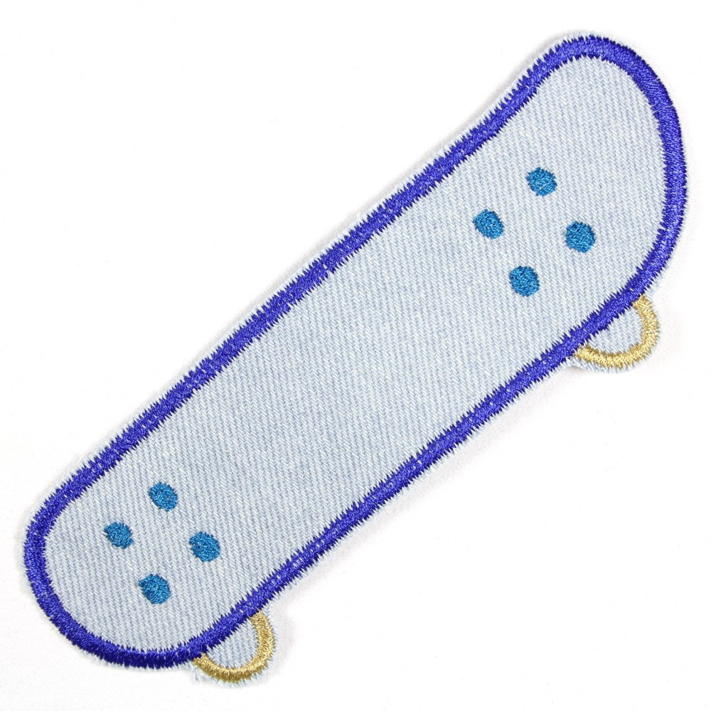 patches Skateboard hellblau Flicken zum aufbügeln Jeans Aufbügler fester Bügelflicken