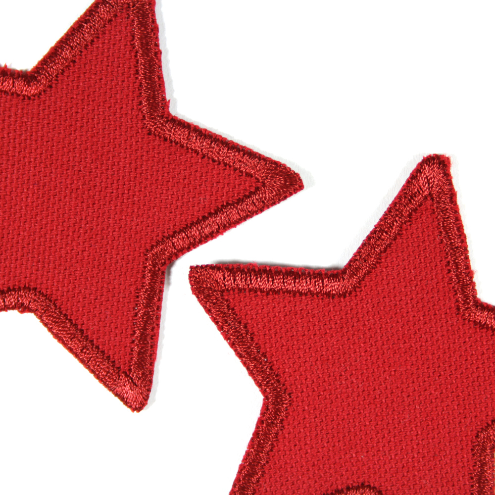 Flicken Sterne in rot Bügelflicken zwei Aufbügler klein 7cm
