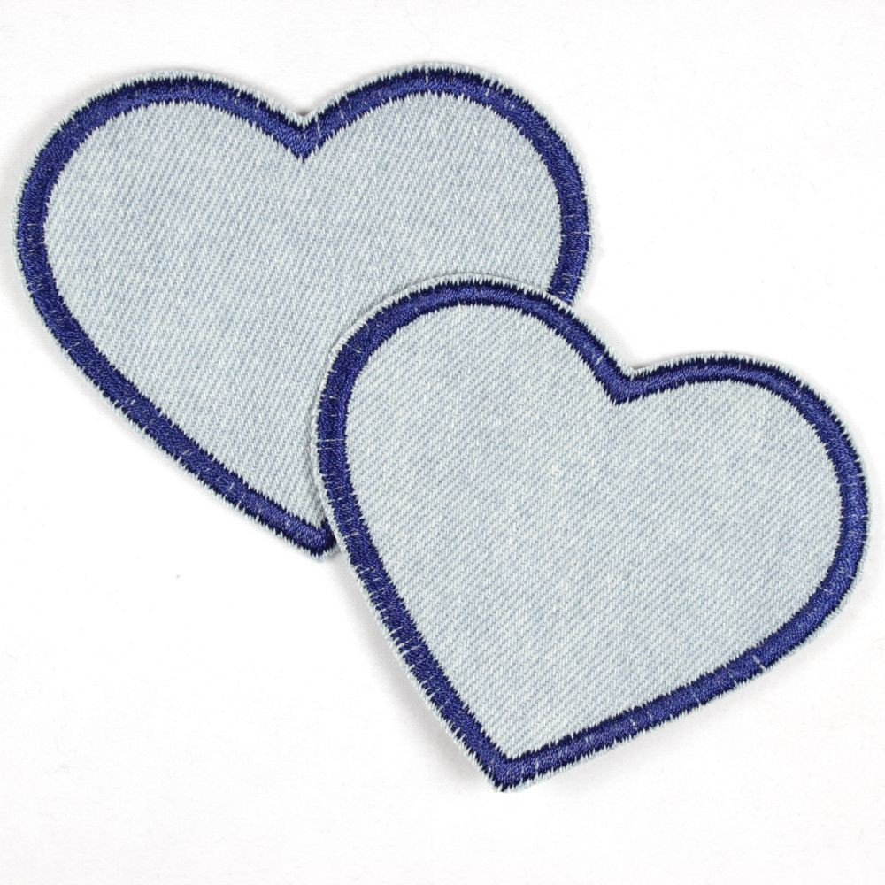 Flickli Herzen Jeans hellblau dunkelblau klein